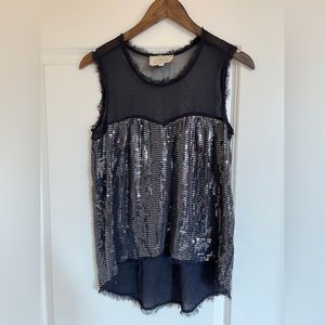 Madison Marcus chiffon and sequin tank top blouse